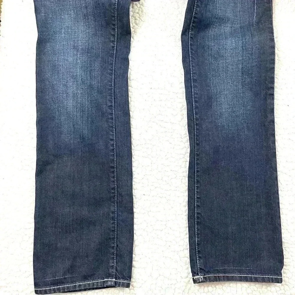 American Eagle Straight 77 Med Wash Lowrise Faded Whiskered 100% Cotton Size 6 - Picture 5 of 16